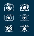 Camera icons set for photographers. Photography camera icon set vector eps