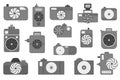 Camera icons or symbol on color background. Royalty Free Stock Photo