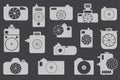Camera icons or symbol on color background. Royalty Free Stock Photo