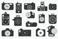 Camera icons or symbol on color background. Royalty Free Stock Photo