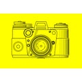 Camera Illustration with line art style.Camera icon, flat photo camera vector isolated. . Instant Photo internet concept. p. Logo Royalty Free Stock Photo