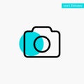 Camera, Image, Basic, Ui turquoise highlight circle point Vector icon Royalty Free Stock Photo