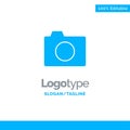 Camera, Image, Photo, Basic Blue Solid Logo Template. Place for Tagline