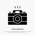 Camera, Image, Photo, Picture Solid Black Glyph Icon Royalty Free Stock Photo