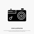 Camera, Image, Picture, Photo Solid Black Glyph Icon Royalty Free Stock Photo