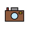 Camera image Summer vector logo icon or illustration. Editable stroke and color. Perfect use for pattern and design graphic