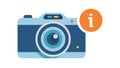Camera Information & Help Guide Icon, vector design Generative AI Royalty Free Stock Photo