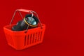 Camera with shopping basket Royalty Free Stock Photo