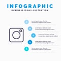 Camera, Instagram, Photo, Social Line icon with 5 steps presentation infographics Background