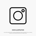 Camera, Instagram, Photo, Social Line Icon Vector