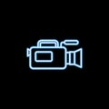 camera of journalist icon in neon style. One of journalism collection icon can be used for UI, UX