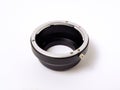 camera lens adapter on white background