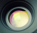 Camera lens aperture closeup Royalty Free Stock Photo