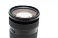 Camera lens filter in focus on a clean white background Royalty Free Stock Photo
