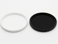 Camera lens filter and ring isolated on white background Royalty Free Stock Photo