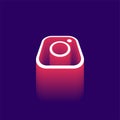 Camera lens icon. Instagram logo 3d faded effect icon symbol. Social media sign. Vector illustration for graphic and web design Royalty Free Stock Photo