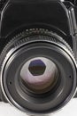 Camera lens with iris closeup Royalty Free Stock Photo