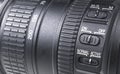 Camera lens with lens reflections. Lens for SLR Single Lens Reflex Camera. Modern digital SLR camera. Detailed photo Royalty Free Stock Photo