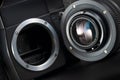 Camera Lens mount. M42-mount camera system. Old threaded lens mount technology