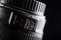 Camera lens settings, image stabilizer and focus, red dot lens