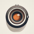 Minimalist Camera Lens Illustration With Bold Texture