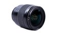 Camera lens on white background.