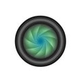 Camera lense logo icon vector illustration