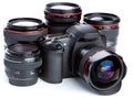 Camera and lenses Royalty Free Stock Photo
