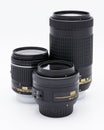 Camera lenses isolated on a white background Royalty Free Stock Photo