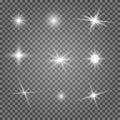 Camera light. Star twinkle vector glow, sparkle