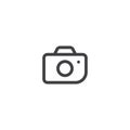 Camera line icon. linear style sign for mobile concept and web design. Camera outline vector icon. Symbol, logo illustration. Royalty Free Stock Photo