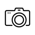 Camera line icon stroke vector photo outline logo. Photography pictogram camera web symbol