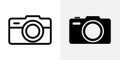 Camera line icon stroke vector photo outline logo. Photography pictogram camera web symbol