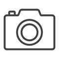 Camera line icon, web and mobile, photo sign