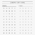 Camera line icons on bold and thin line concept Royalty Free Stock Photo