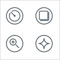 Camera line icons. linear set. quality vector line set such as light, zoom in, page