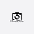 Camera logo illustration dollar design vector icon Royalty Free Stock Photo