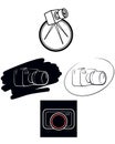 Camera logos on white