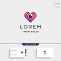 Camera Love Logo Template Vector Symbol Design