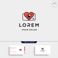 Camera Love Logo Template Vector Symbol Design