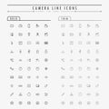 Camera minimal line icons on bold and thin line concept Royalty Free Stock Photo