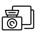 Camera mobile icon outline vector. Image zoom Royalty Free Stock Photo