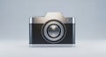 A camera with a modern yet classic design, featuring a metallic silver top and bottom Royalty Free Stock Photo