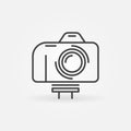 Camera on Monopod outline icon. Vlog concept linear symbol