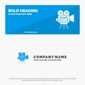 Camera, Movie, Film, Education SOlid Icon Website Banner and Business Logo Template