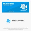 Camera, Movie, Video Camera, Love, Valentine SOlid Icon Website Banner and Business Logo Template