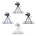 Camera moving on rails.Making movie single icon in cartoon style vector symbol stock illustration web.