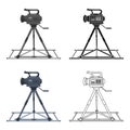 Camera moving on rails.Making movie single icon in cartoon style vector symbol stock illustration web.