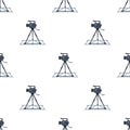 Camera moving on rails. Making movie single icon in cartoon style vector symbol stock illustration web.