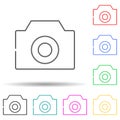 Camera multi color set icon. Simple thin line, outline vector of web icons for ui and ux, website or mobile application Royalty Free Stock Photo